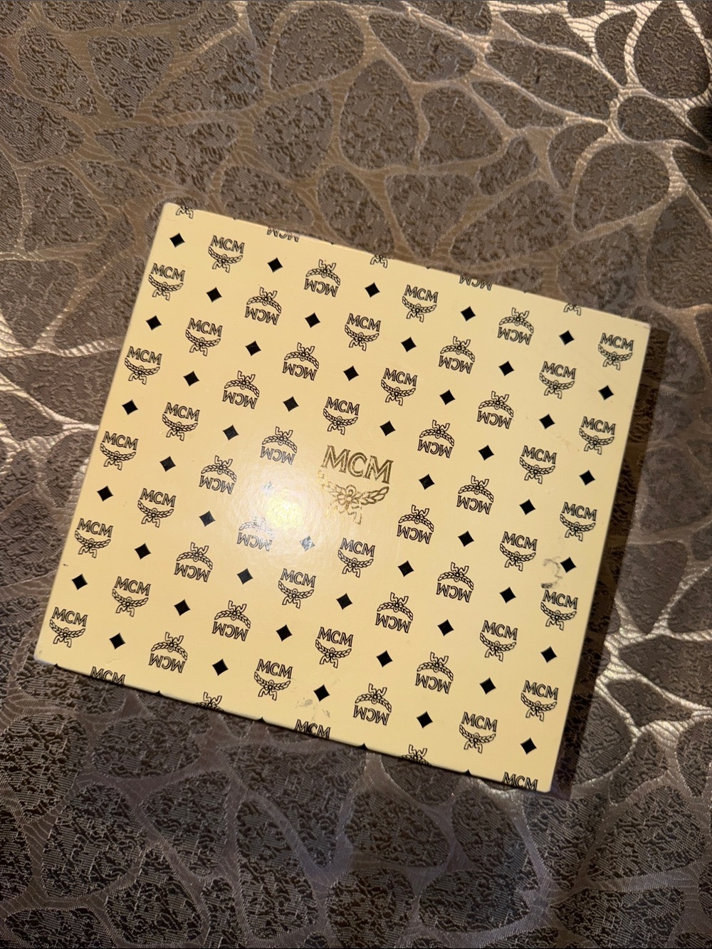 MCM Cream and Black Logo Accessory Box